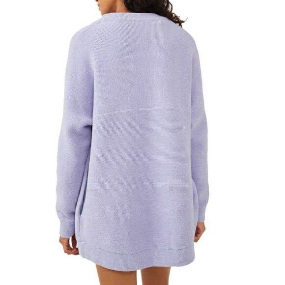 Free People Ottoman Serenity Purple Open Front Knit Cardigan NWT Size Small - Picture 2 of 9
